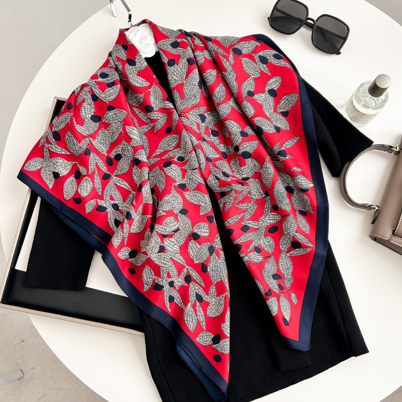 Scarf Silk Square - 90 センチメートル正方形スカーフ高品質バンダナ女性高級ツイルシルク感ヘアネックスカーフオフィスホテルパーティー