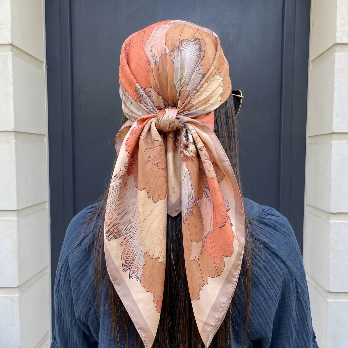 Pashmina Wrap Large - 女性シルクスクエアスカーフレディバンダナヘッドラップショールサテンスカーフ女性用大型ヒジャブネッカチーフスカーフパシュミナ2026ヘッドバンド