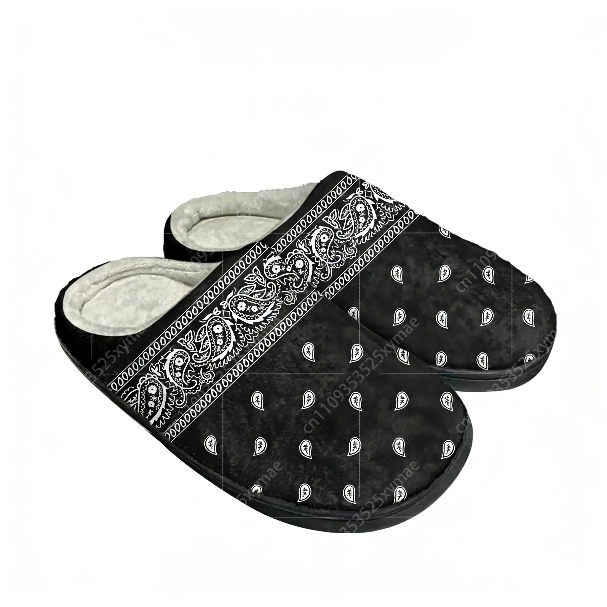 Bandana Cotton - バンダナペイズリーコットンスリッパメンズレディースティーンエイジャー最新寝室用プラッシュ室内保温シューズサーマル室内フラットスリッパ