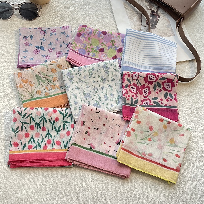 Bandana Cotton - 58 センチメートル新しいバンダナデザイナーコットンスクエアスカーフ女性ショールラップヒジャブ女性ヘアバンド手首高級ヘッドカチーフエシャルプ 2026