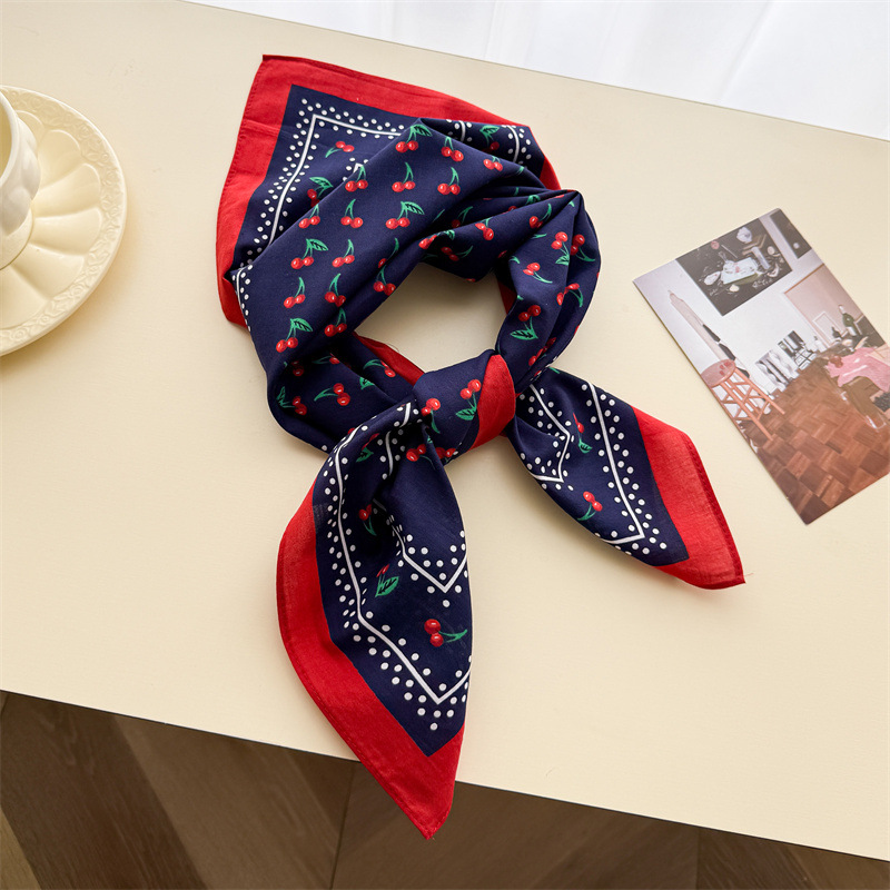 Bandana Cotton - 綿高級スカーフヒジャブ女性ターバンヘッドスカーフショールラップバンダナヘッドバンド防風ネッカチーフハンカチスクエアプリント