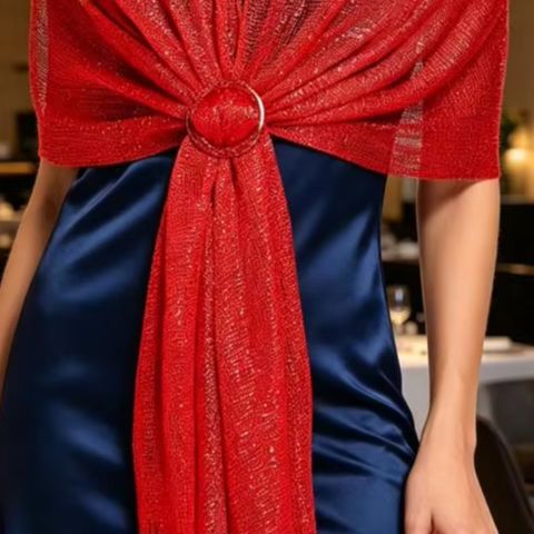 Stole Wedding Shawl - ブライズメイドストール レディース スパークリングショールラップ タッセル付き 軽量イブニングスカーフ フォーマルウェディングストール