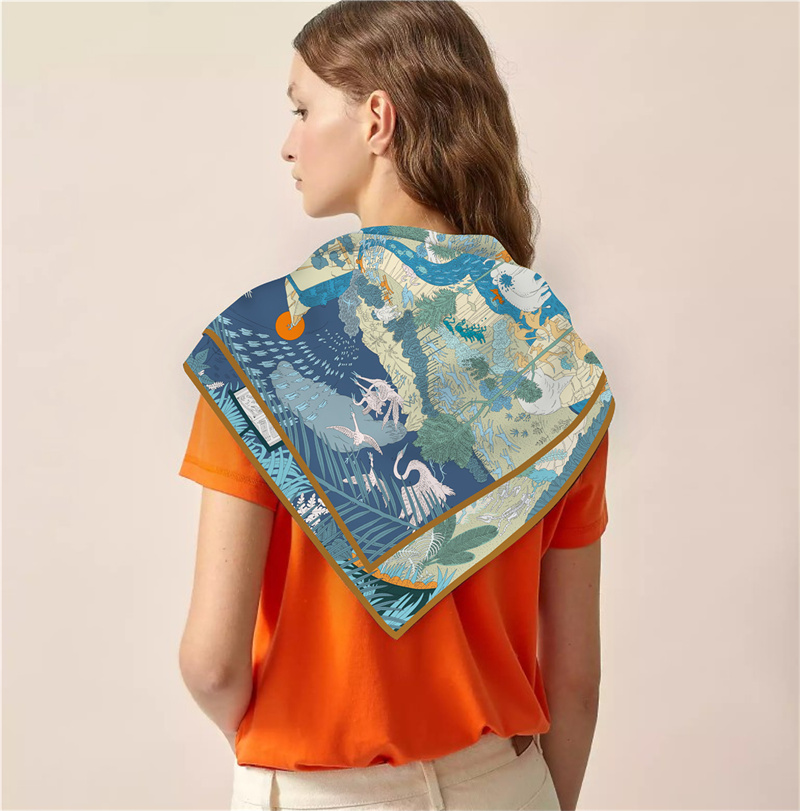 女性用シルクスカーフ,熱帯雨林,動物,正方形,90cm - Scarf Silk Square のレビューと価格