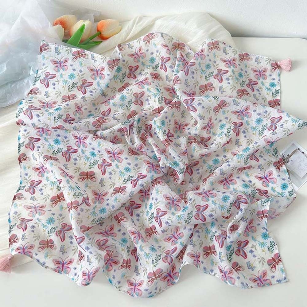 ネックラップ コットンリネン スクエアスカーフ フリンジ付き - Bandana Cotton のレビューと価格