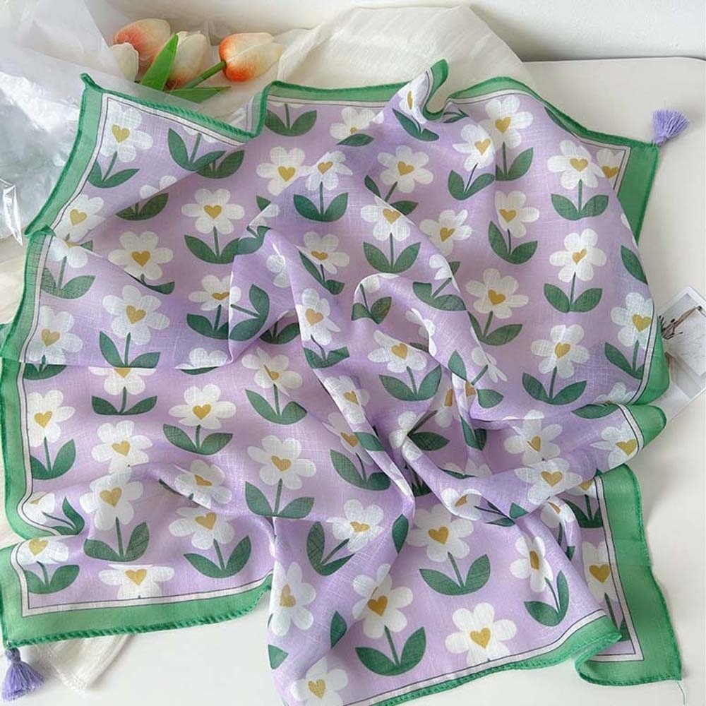 ネックラップ コットンリネン スクエアスカーフ フリンジ付き - Bandana Cotton のレビューと価格
