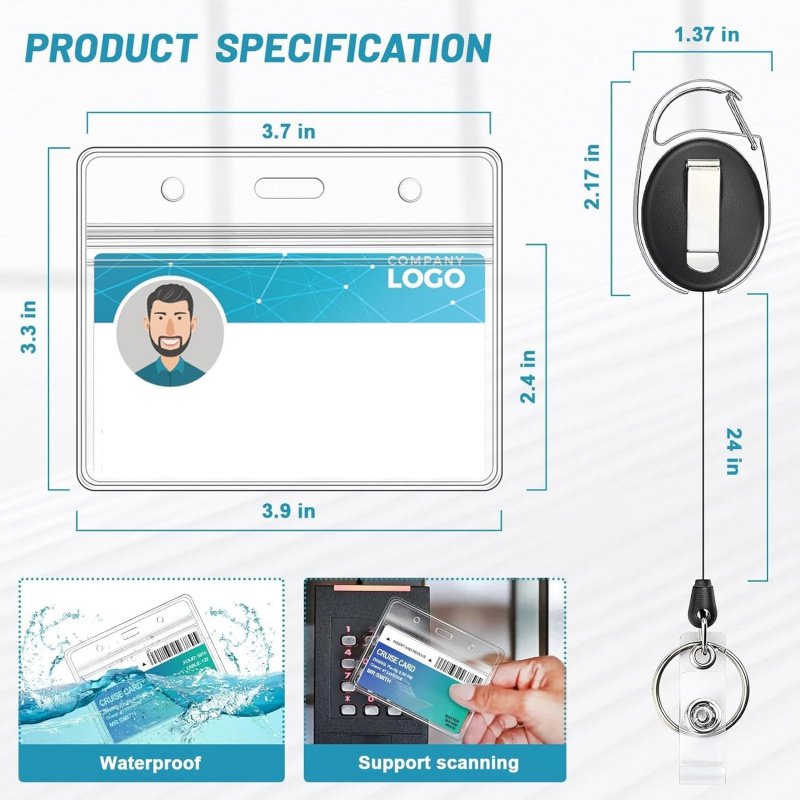 2パックIDバッジホルダー（安全切断式ランヤード付き）、ID - Lanyard Badge Holder のレビューと価格