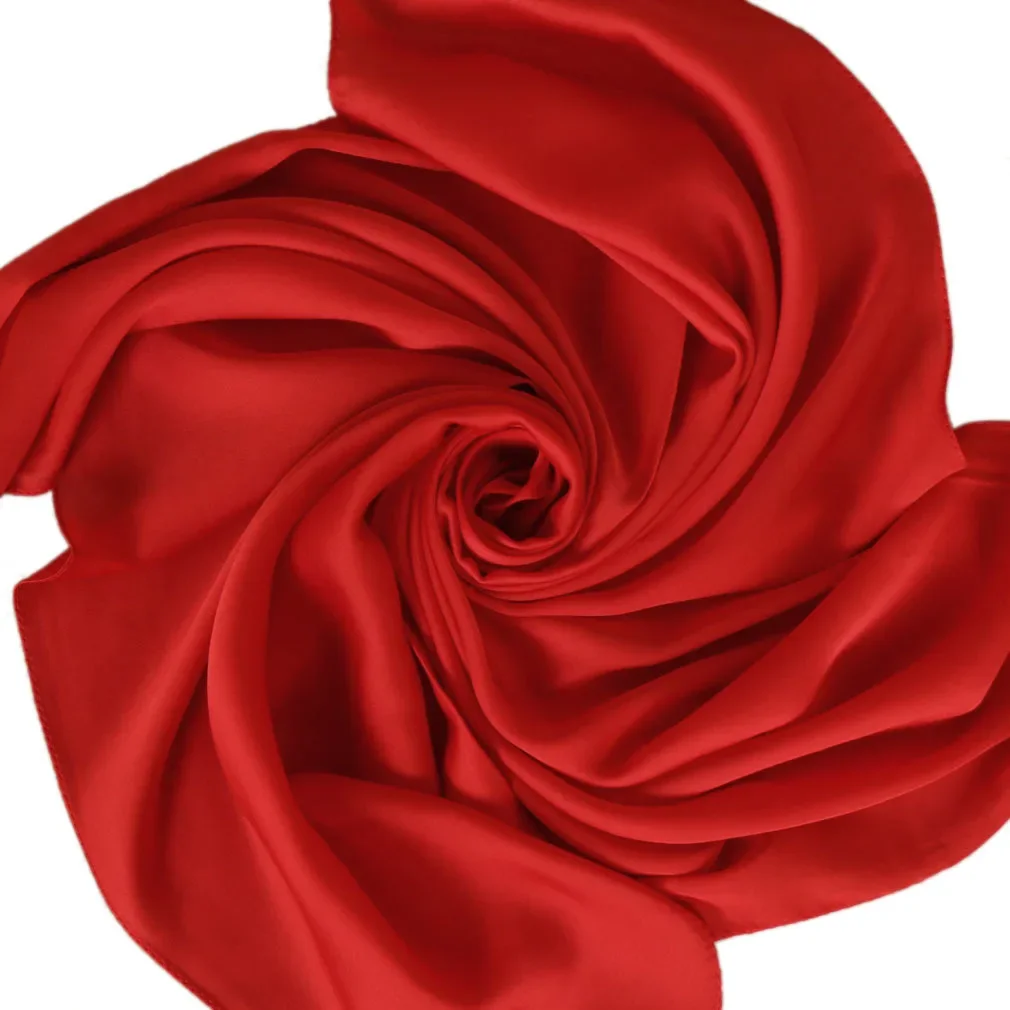 サテンスカーフ レディース 70cm 無地 スムースな表面  - Scarf Silk Square のレビューと価格
