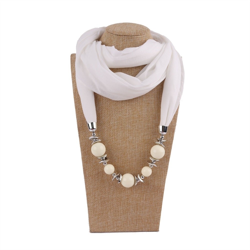 新しいシフォンスカーフネックレス、ビーズ付きエスニックスタイ - Infinity Scarf Knit のレビューと価格