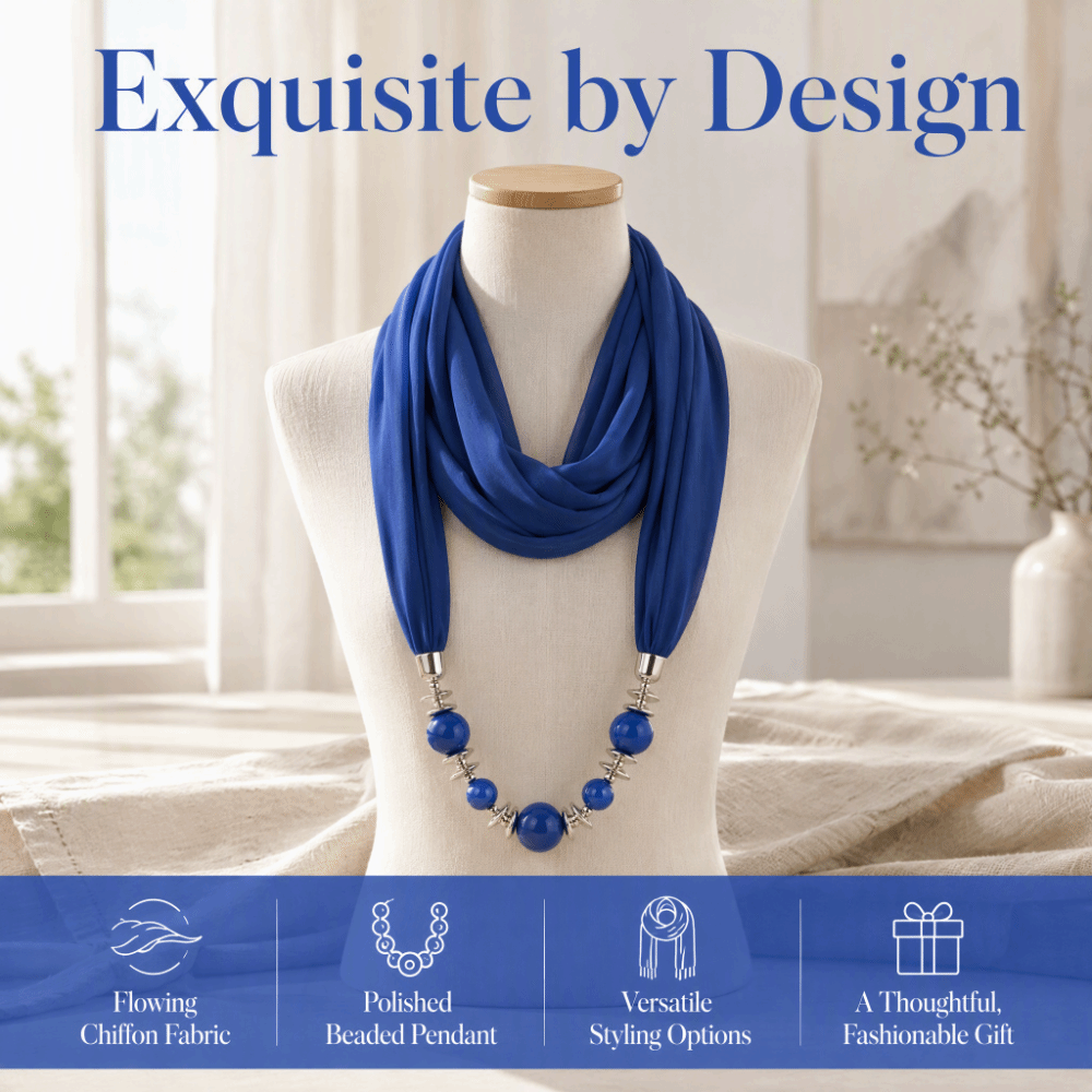 新しいシフォンスカーフネックレス、ビーズ付きエスニックスタイ - Infinity Scarf Knit のレビューと価格