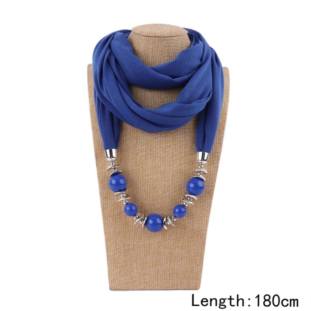 新しいシフォンスカーフネックレス、ビーズ付きエスニックスタイ - Infinity Scarf Knit のレビューと価格