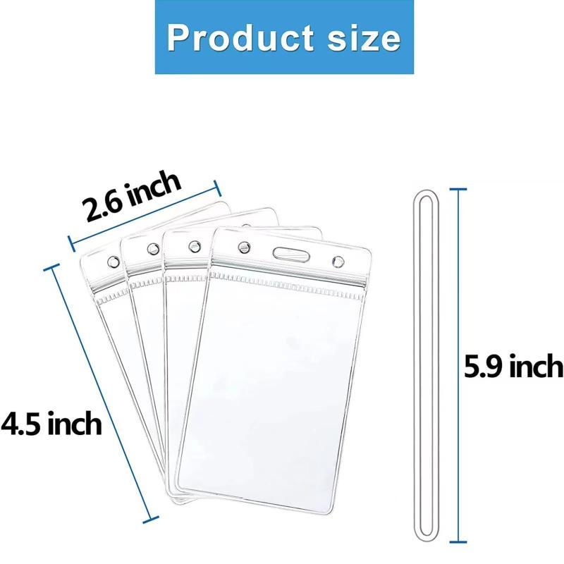 透明プラスチック製IDバッジホルダー、紛失防止、防水、再封可 - Lanyard Badge Holder のレビューと価格