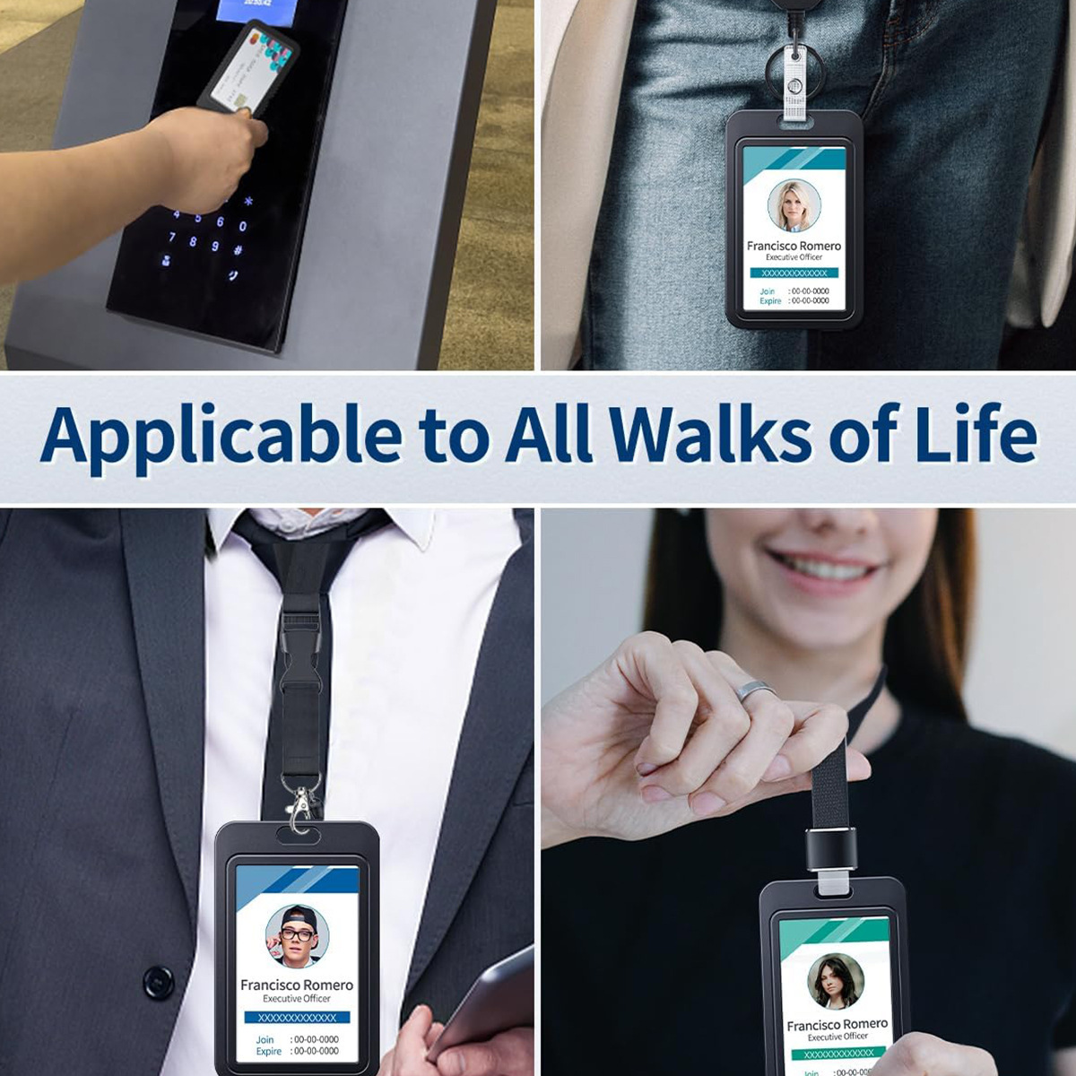 3 個のプラスチックバッジ従業員バッジホルダー格納式ストラッ - Lanyard Badge Holder のレビューと価格