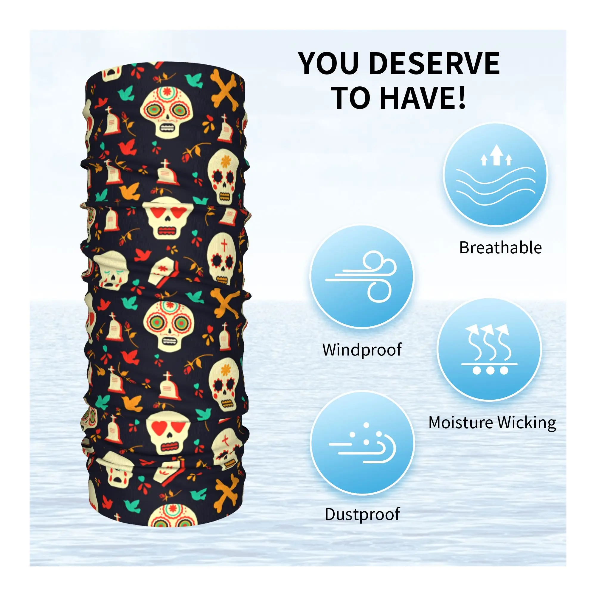 ニューメキシコ風フラワーシュガースカルウィンターヘッドバンド - Neck Warmer Tube のレビューと価格