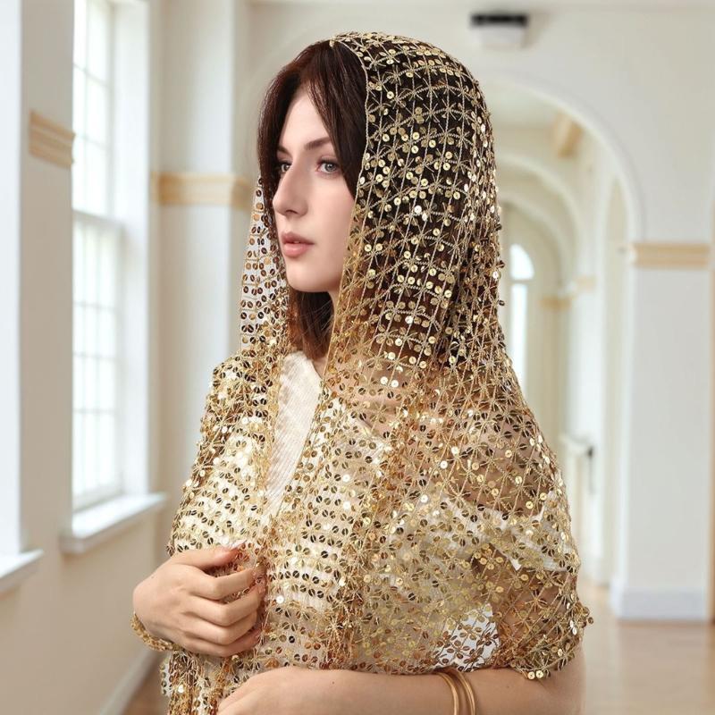 Y3NE 装飾スパンコール結婚式ショールレーストリムストール - Stole Wedding Shawl のレビューと価格
